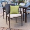 Dark Brown Weather Resistant Resin Wicker Dining Chair Armchair - Image 3