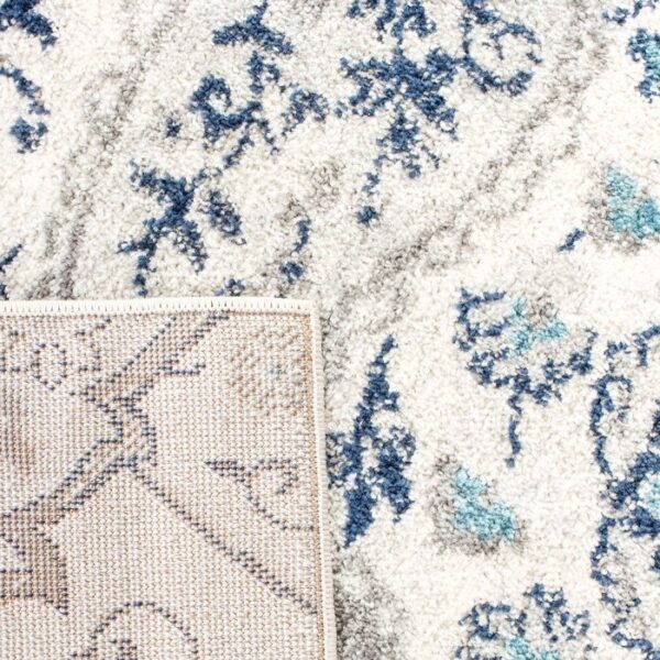 3' x 5' Coastal Blue Grey Damask Indoor Area Rug - Image 2