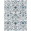 5' x 7' Coastal Blue Grey Damask Indoor Area Rug