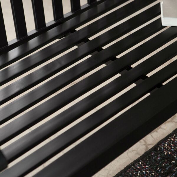 Outdoor Eco-Friendly 4-Ft Wood Porch Swing in Black - Image 3