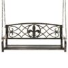 Farm Home Bronze Sturdy 2 Seat Porch Swing Bench Scroll Accents - Image 2