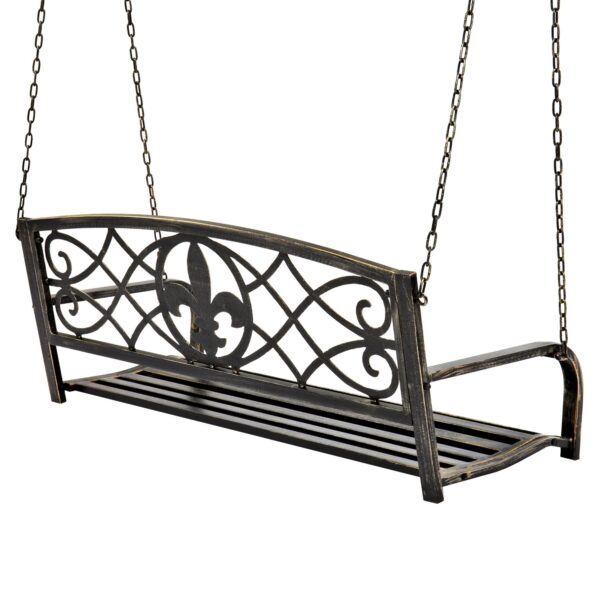 Farm Home Bronze Sturdy 2 Seat Porch Swing Bench Scroll Accents - Image 3