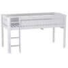 Twin size Kids Teens Bunk Loft Bed in White Wood Finish