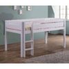 Twin size Kids Teens Bunk Loft Bed in White Wood Finish - Image 4