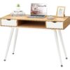 Mid-Century Modern Compact Laptop Computer Desk Writing Table White Teal Wood - Image 2