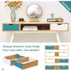 Mid-Century Modern Compact Laptop Computer Desk Writing Table White Teal Wood - Image 4