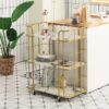 3 Tier Faux Marble Gold Rolling Bar Cart - Image 3