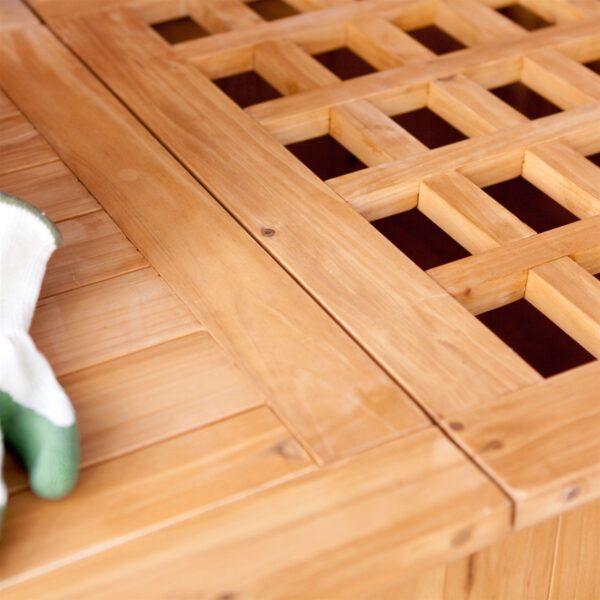 Natural Wood Potting Bench Garden Table with Bottom Shelf - Image 2