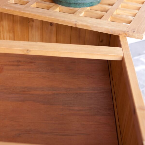 Natural Wood Potting Bench Garden Table with Bottom Shelf - Image 4