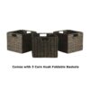 Espresso 3 Tier Bookcase Shelf Dresser with 3 Storage Baskets - Image 3