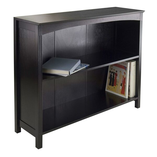 Espresso 3 Tier Bookcase Shelf Dresser with 3 Storage Baskets - Image 4