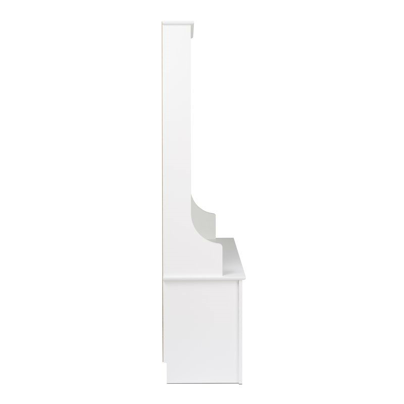 White Entryway Hall Tree Shoe Cubbie Coat Rack - Image 3
