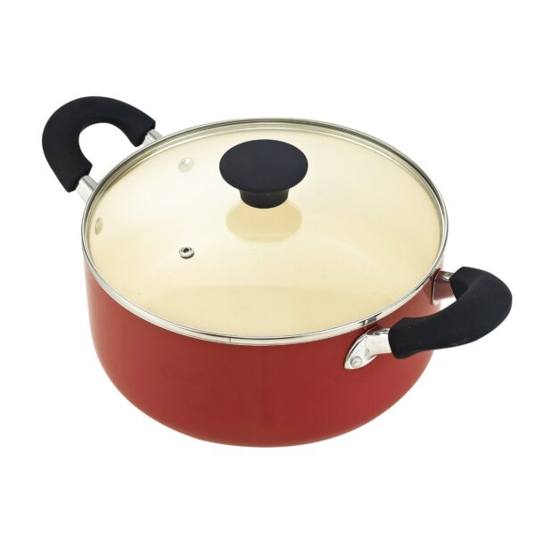 10-Piece Nonstick Ceramic Coating Cookware Set in Red - Image 2