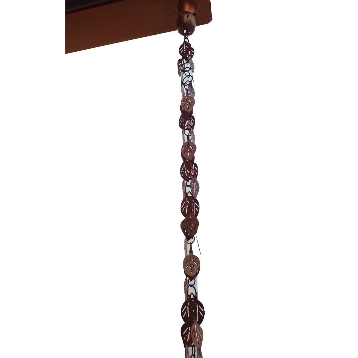 Pure Copper 8.5 Ft Leaves Rain Chain Rainwater Downspout - Image 2