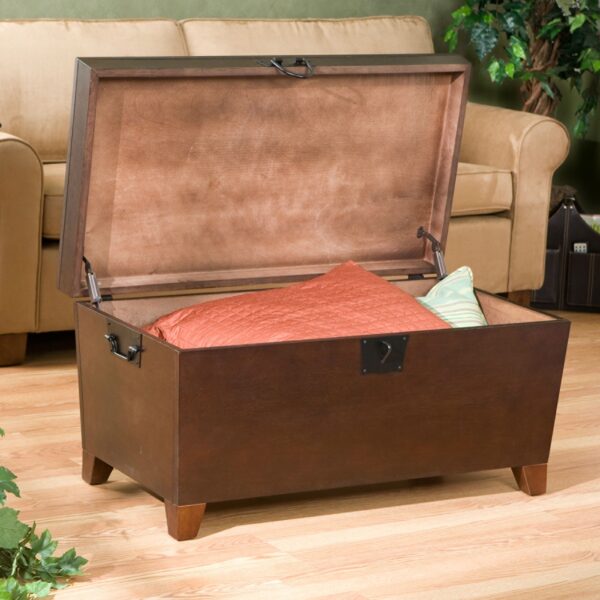 Contemporary Lift Top Coffee Table Storage Trunk in Espresso Finish - Image 2