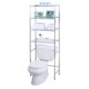 Bathroom Linen Tower Over the Toilet Shelving Unit in Chrome Metal Finish - Image 2