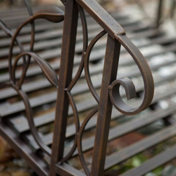 4-Foot Steel Frame Metal Garden Bridge in Rustic Weathered Black Finish - Image 2
