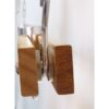Ceiling Mount Single Bar Wooden Pot Rack with 4 Pan Hooks - Image 2