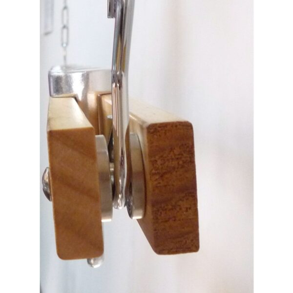 Ceiling Mount Single Bar Wooden Pot Rack with 4 Pan Hooks - Image 2