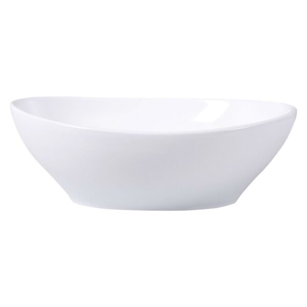 Contemporary Oval Basin Round Vessel Bathroom Sink in White - Image 2