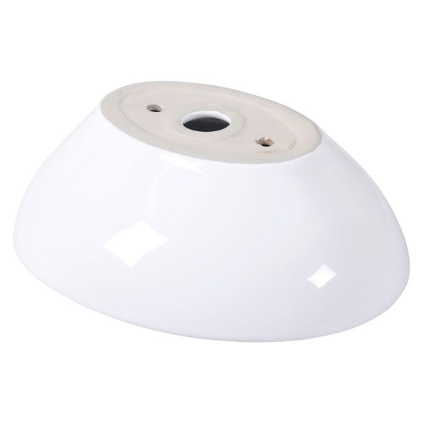 Contemporary Oval Basin Round Vessel Bathroom Sink in White - Image 5