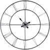Oversized 30-inch Black Wall Clock with Roman Numerals
