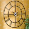 Oversized 30-inch Black Wall Clock with Roman Numerals - Image 3