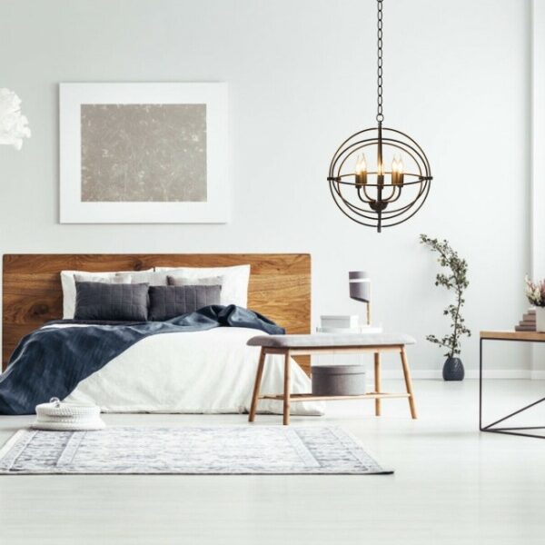 5 Light Brass Rustic Industrial Rotating Metal Chandelier - Image 2