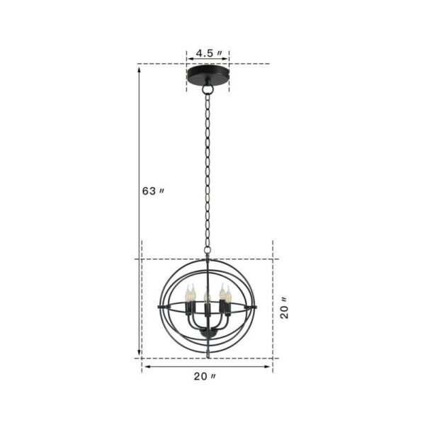 5 Light Brass Rustic Industrial Rotating Metal Chandelier - Image 4