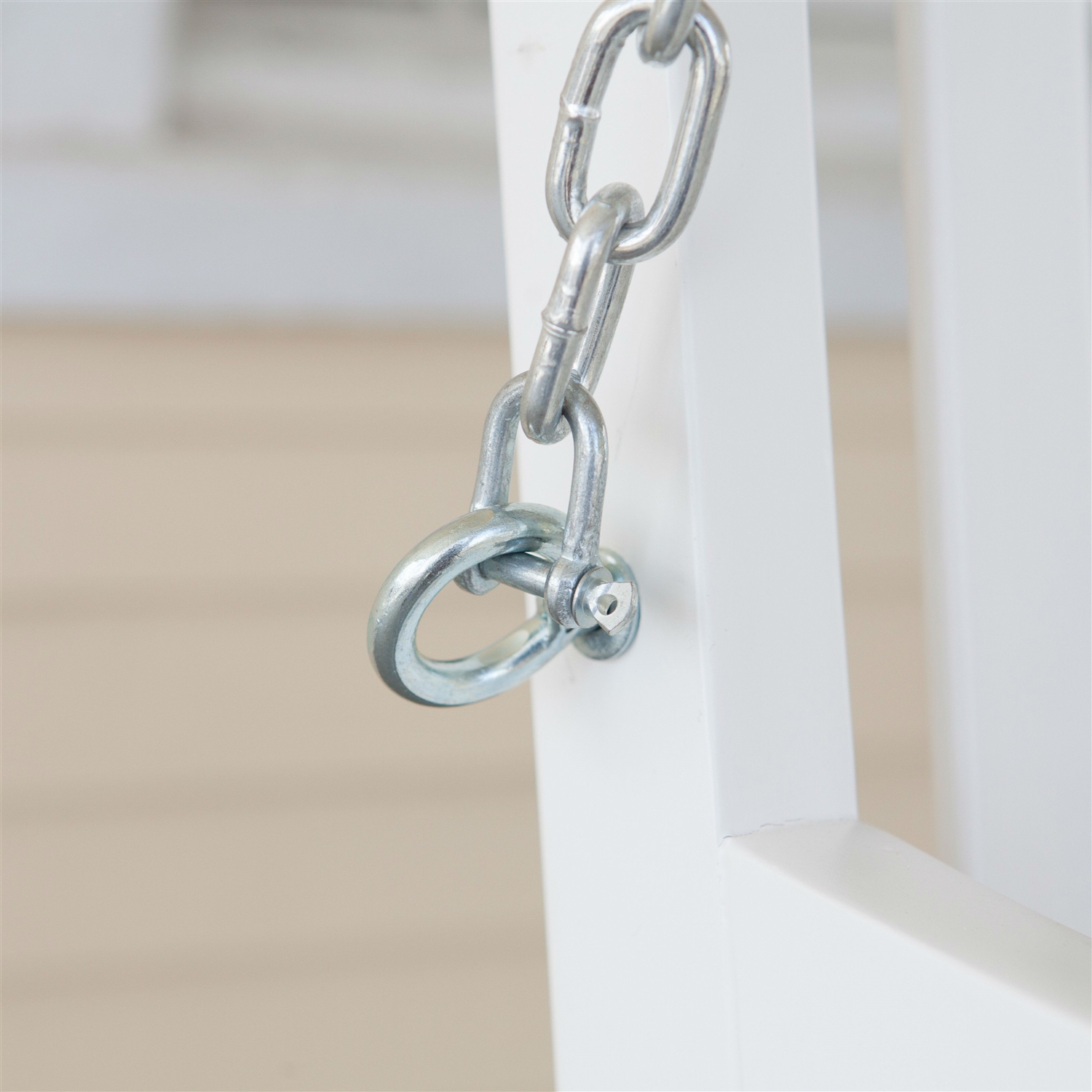 Outdoor Patio Deck 4-Ft Porch Swing in White Wood Finish - Image 3