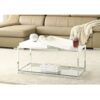 Modern Chrome Metal Coffee Table with 2 White Removable Trays - Image 2