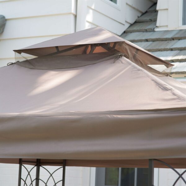 8 x 8-Ft Steel Frame Gazebo with Outdoor Weather Resistant Top Vent Canopy - Image 3