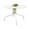 Round Patio Dining Table in White Outdoor UV Resistant Metal - Image 2