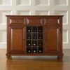 Classic Cherry Wood Finish Dining Room Sideboard Buffet with Wine Storage