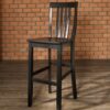 Set of 2 - Solid Hardwood 30-inch BarStool in Classic Black Finish Wood - Image 2