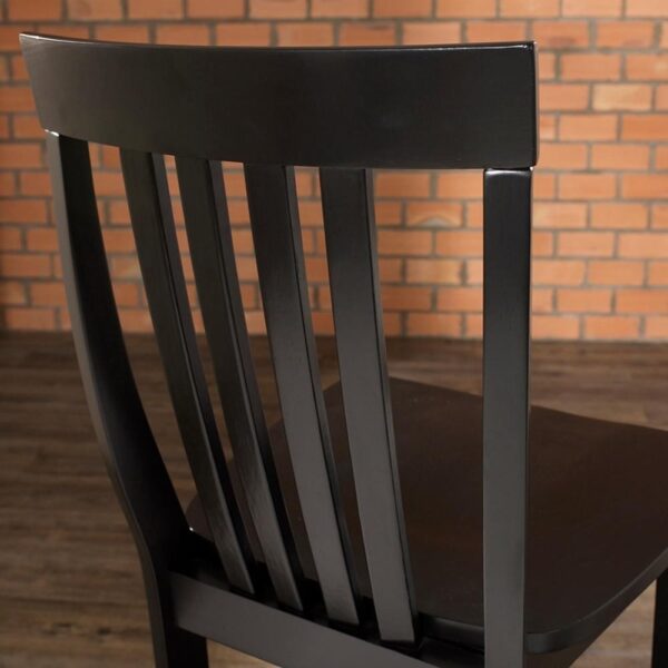 Set of 2 - Solid Hardwood 30-inch BarStool in Classic Black Finish Wood - Image 4
