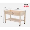 2ft x 4ft Outdoor Solid Fir Wood Raised Garden Bed Planter Box on Locking Wheels - Image 4