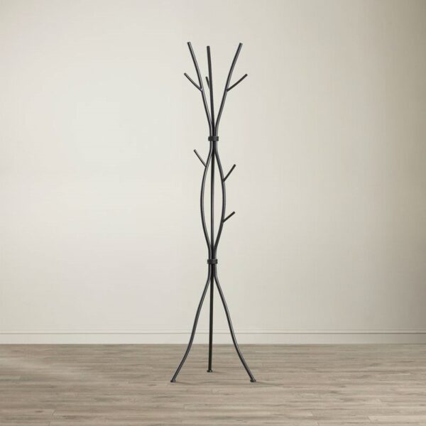 Metal Tree Branch Style Coat Rack with Multiple Hooks in Black - Image 3