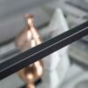 Black Steel Frame Console Table with Tempered Glass Top and Mirror Shelf - Image 5