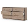 Farmhouse Contemporary 6 Drawer Double Dresser in Oak - Image 3
