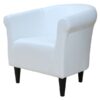 Modern Classic White Faux Leather Upholstered Club Chair - Made in USA - Image 2