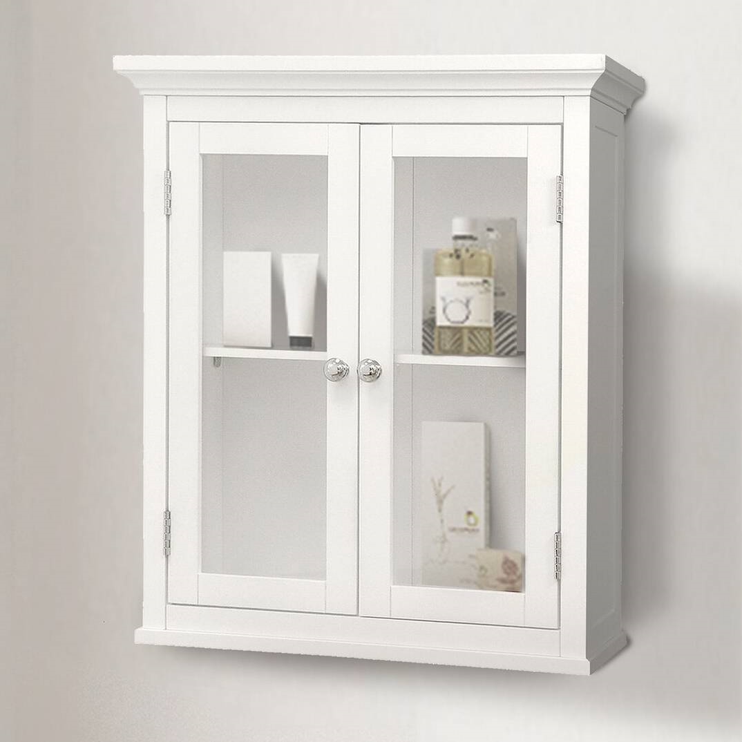 Classic 2-Door Bathroom Wall Cabinet in White Finish - Image 2