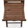 Dark Brown Wood Outdoor Adirondack Chair with Retractable Footrest Ottoman - Image 3