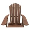 Dark Brown Wood Outdoor Adirondack Chair with Retractable Footrest Ottoman - Image 5