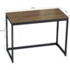 Small Home Office Modern Laptop Computer Desk Table Metal Frame Brown Wood Top - Image 4
