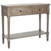 Console Accent Table Traditional Style Sofa Table in Distressed Cream - Image 2
