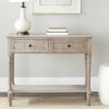 Console Accent Table Traditional Style Sofa Table in Distressed Cream - Image 3