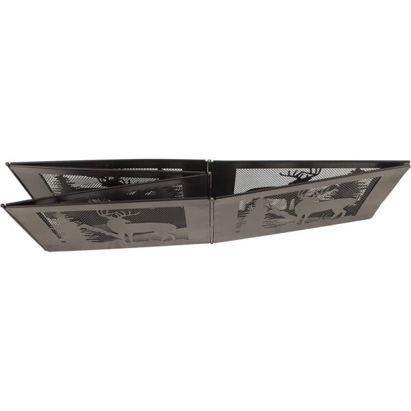 Deer Print Hexagon Portable Folding Steel Mesh Fire Pit w/ Carry Case - Image 2