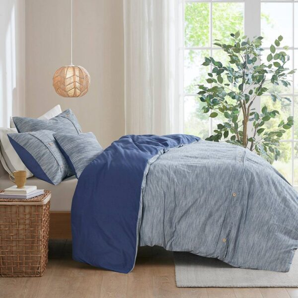 King / California King 5-Piece Cotton Farmhouse Blue Comforter Set - Image 3