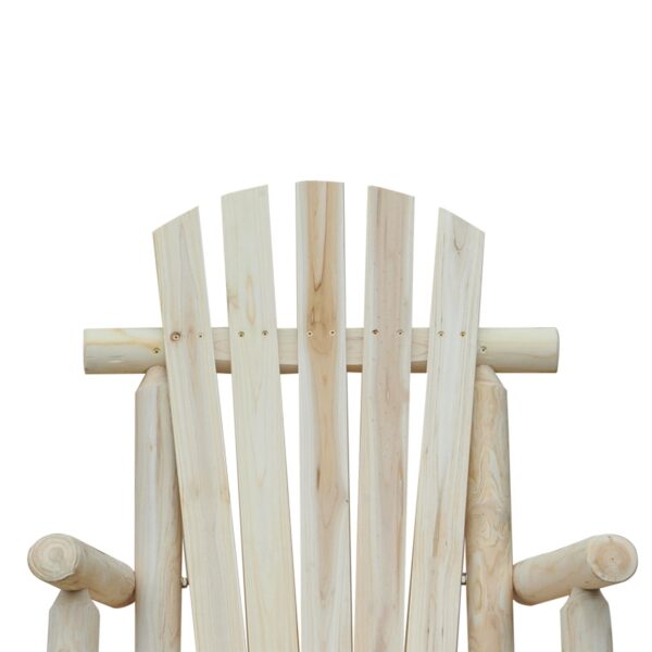FarmHouse Classical Fir Wood Rocking Adirondack Chair Natural - Set of 2 - Image 3